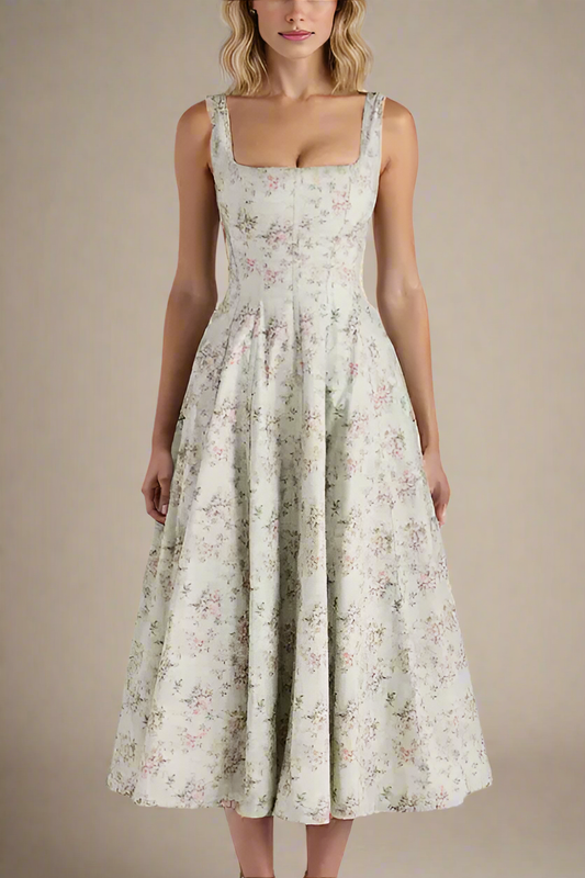 Ellalabel Willa Midi Dress - Mint Green in Mint Green - Crafted from High-quality Fabrication- Perfect for Garden Parties and Resort Wear.